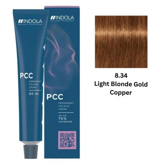 INDOLA PCC PERMANENT COLOR  8.34 – LIGHT BLONDE GOLD COPPER 60 ML