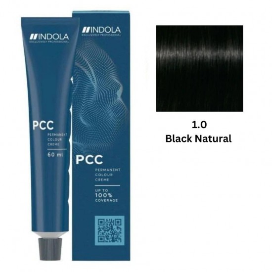 INDOLA PCC PERMANENT COLOR  1.0 – NATURAL BLACK   60 ML