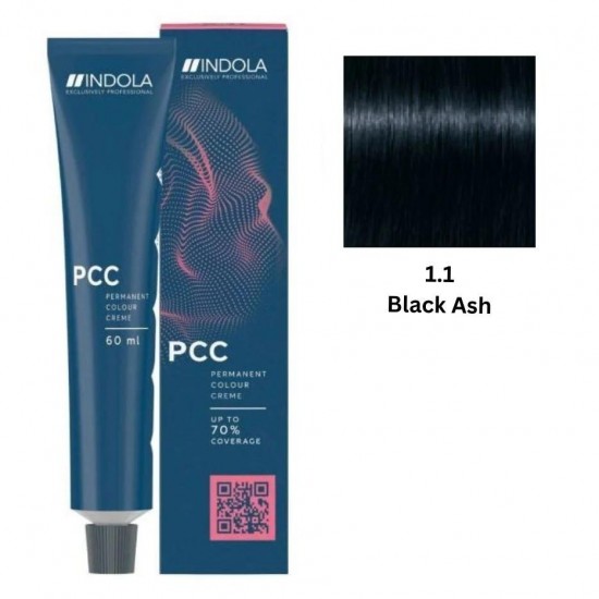 INDOLA PCC PERMANENT COLOR  1.1- BLACK ASH 60 ML