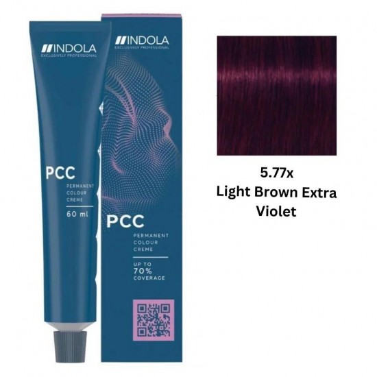 INDOLA PCC PERMANENT COLOR 5.77x – LIGHT BROWN EXTRA VIOLET 60 ML