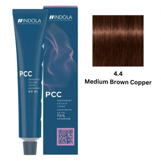 INDOLA PCC PERMANENT COLOR  4.4 – MEDIUM BROWN COPPER 60 ML