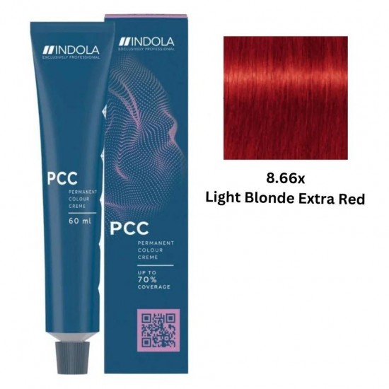 INDOLA PCC PERMANENT COLOR 8.66x- LIGHT BLONDE EXTRA RED 60 ML