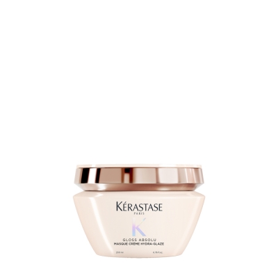 Kérastase Gloss Absolu Masque Crème Hydra-Glaze Anti-Frizz Hair Mask измазнувачка кремаста маска за густа коса склона кон frizz 200ml