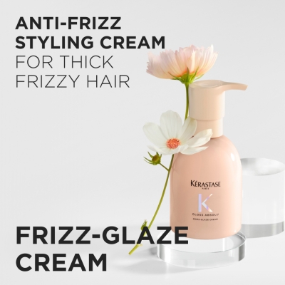 Kérastase Gloss Absolu Frizz-Glaze Heat Protecting Cream измазнувачка стајлинг крема за нормална до густа коса склона кон frizz 240 мл