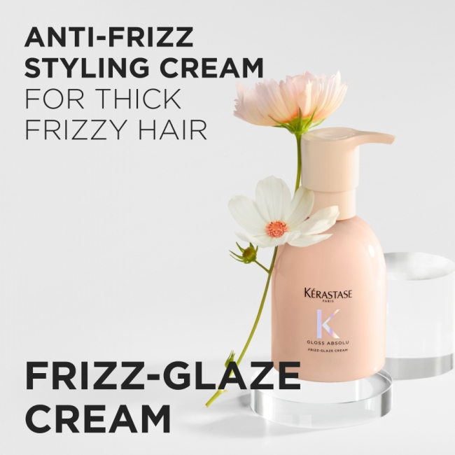 Kérastase Gloss Absolu Frizz-Glaze Heat Protecting Cream измазнувачка стајлинг крема за нормална до густа коса склона кон frizz 240 мл