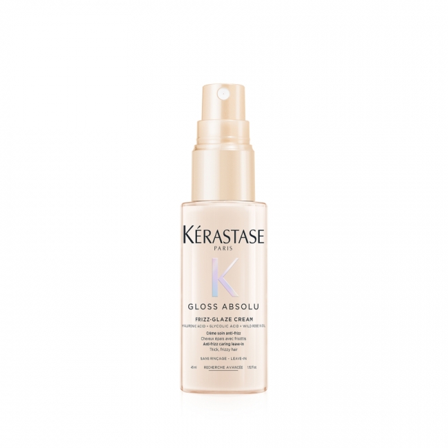 Kérastase Gloss Absolu Frizz-Glaze Heat Protecting Cream измазнувачка стајлинг крема за нормална до густа коса склона кон frizz 45мл