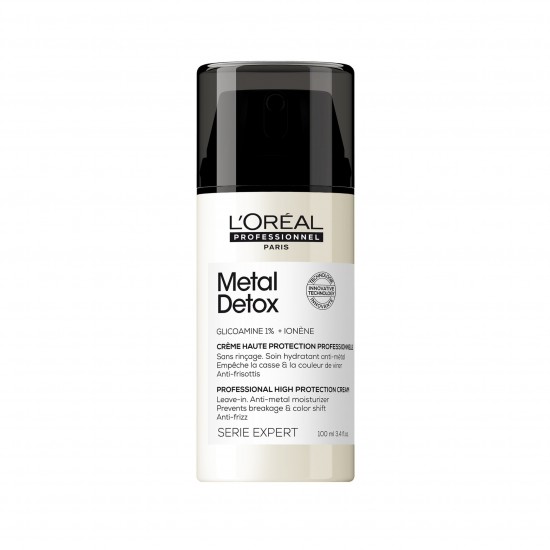 L`Oreal Professionnel Metal Detox заштитна крема без одмивање која го контролира frizz-от и спречува кршење и промена на бојата 100мл