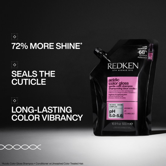 Redken NYC Acidic Color Gloss шампон за заштита и нега на сите типови боена коса Refill 500ml