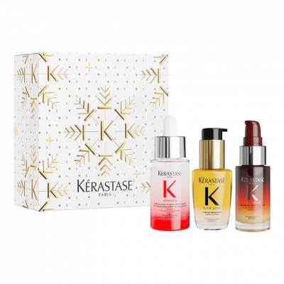 Kérastase Mini Hero Trio Holiday Set: Elixir Ultime L’Huile Originale 30ml + Nutritive 8H Magic Night Serum 30ml + Genesis Anti-Chute 30ml