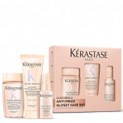 Kérastase Gloss Absolu Discovery сет: Bain Hydra-Glaze  шампон за долга коса склона кон frizz 80ml + Gloss Absolu Insta Glaze балсам за поттикнување сјај на долга коса склона кон frizz 45ml + Gloss Absolu Anti-Frizz Glaze Milk млеко во спреј 75ml