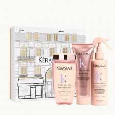 Kérastase Gloss Absolu шампон 250ml +балсам за поттикнување сјај на долга коса склона кон frizz 250ml +млеко во спреј 190ml 